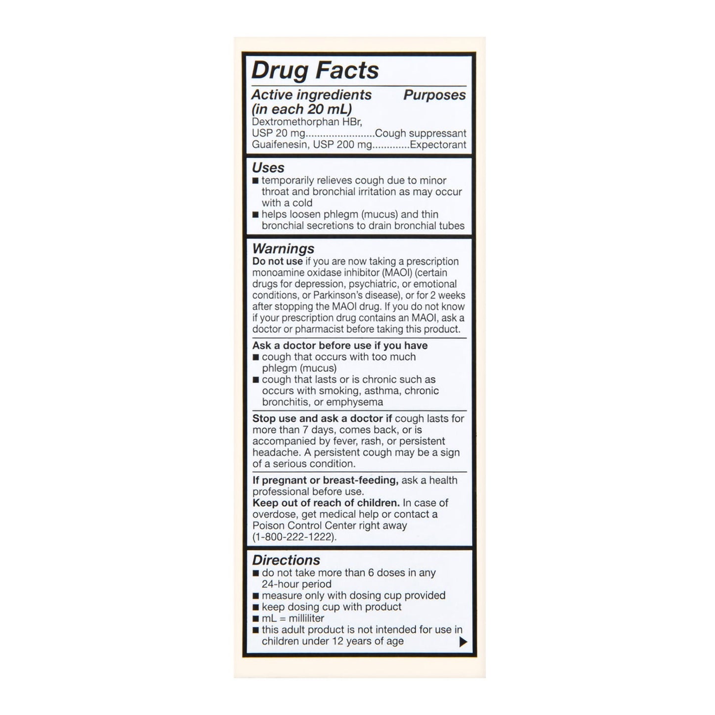 Foster & Thrive™ Adult Tussin DM Liquid, Raspberry Flavor