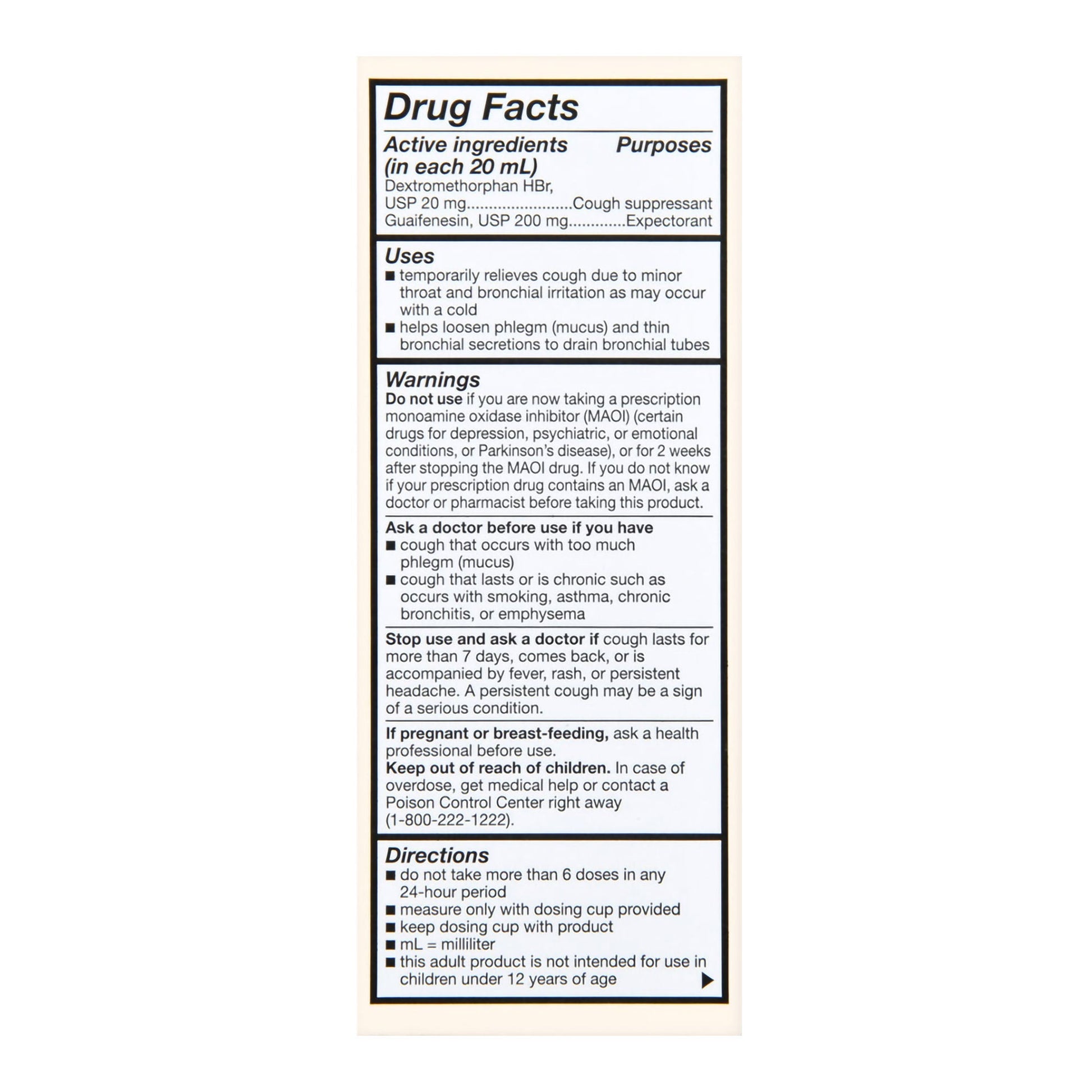 Foster & Thrive™ Adult Tussin DM Liquid, Raspberry Flavor