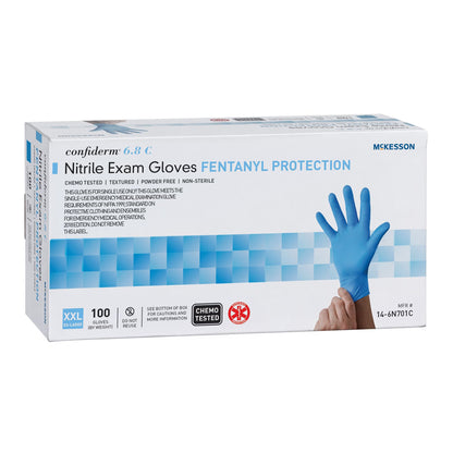 McKesson Confiderm® 6.8C Nitrile Exam Glove, 2X-Large, Blue