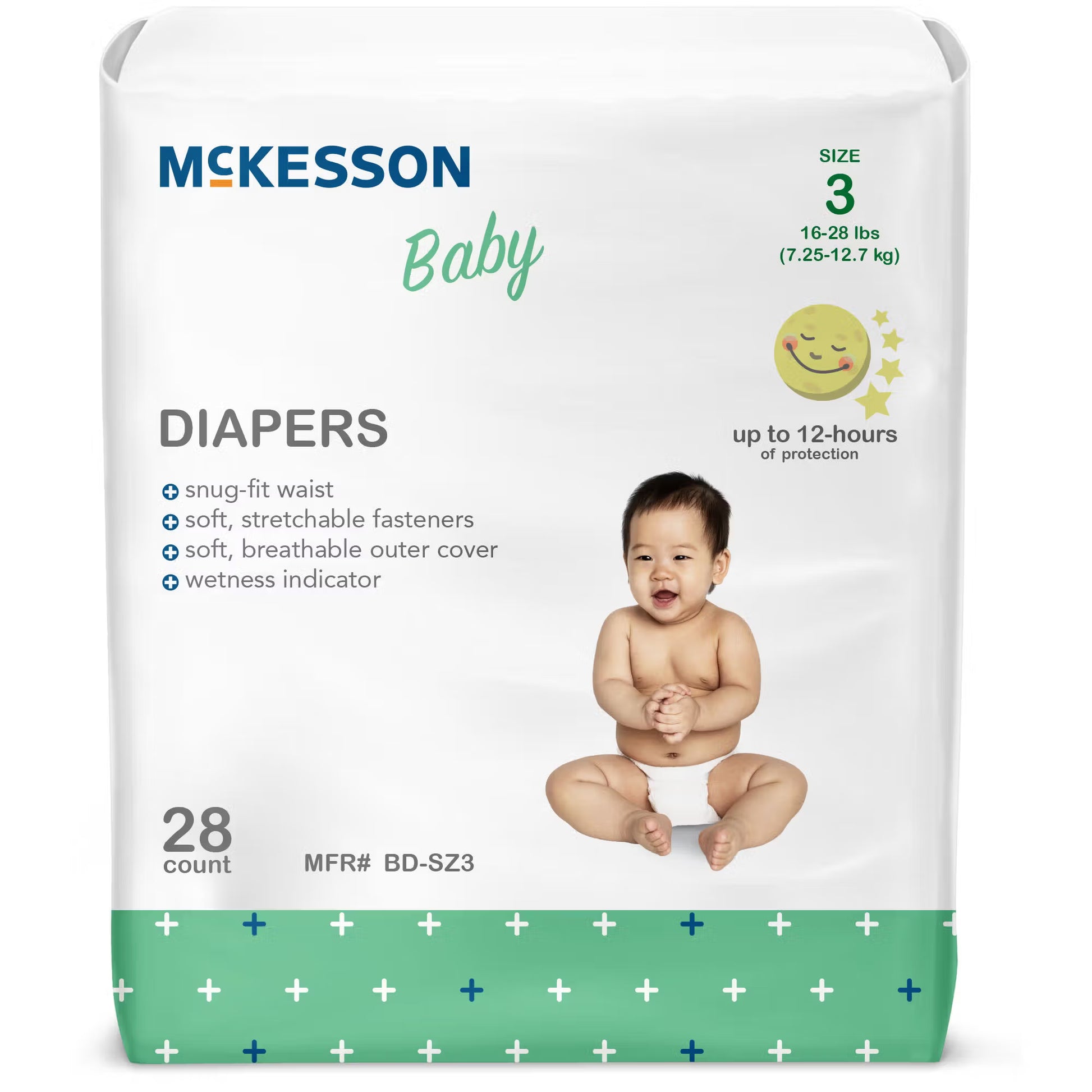 McKesson Baby Diapers, Size 3 for Babies weighing 16 – 28 lbs.