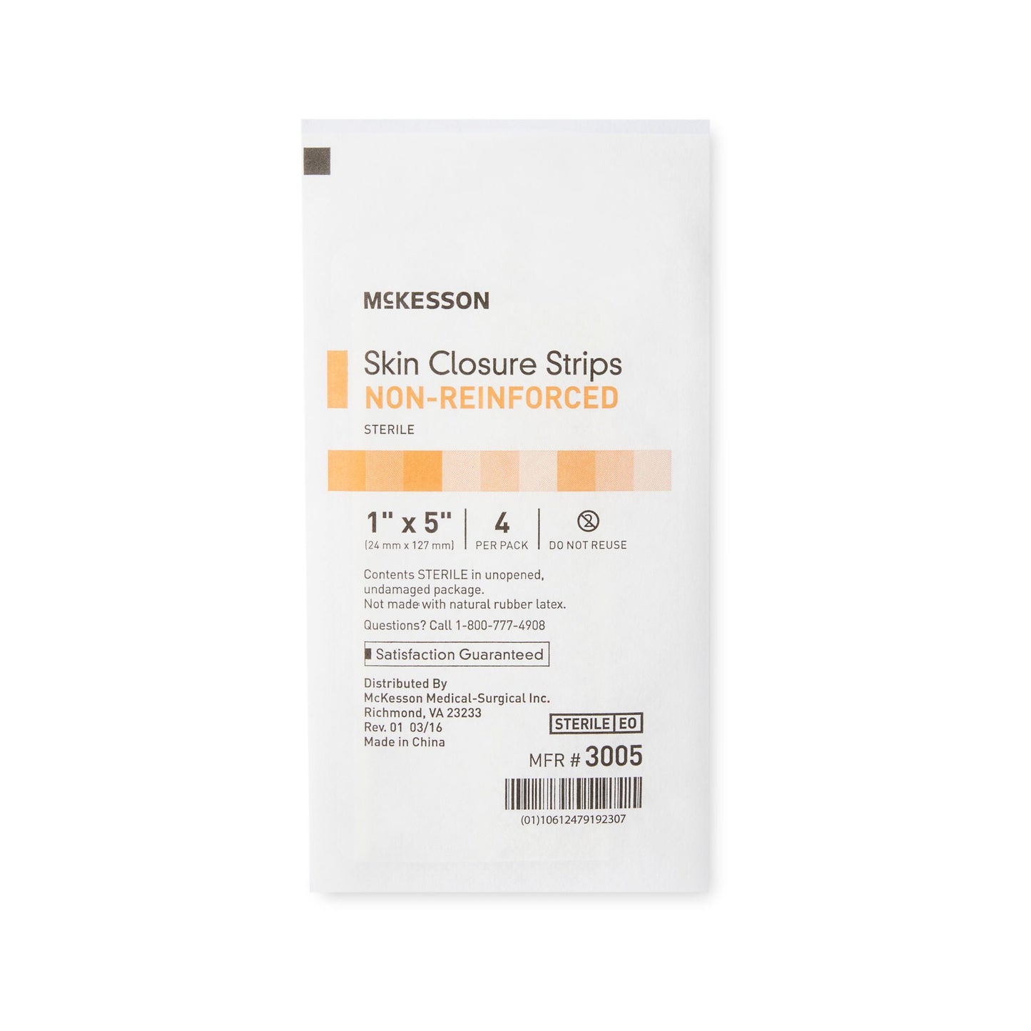 McKesson Nonreinforced Skin Closure Strip, 1 x 5 Inch