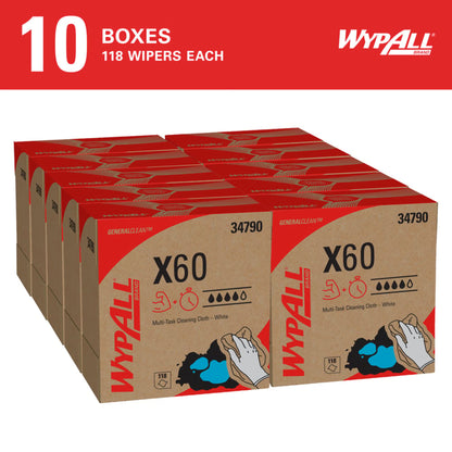 Multipurpose Task Wipe WypAll® GeneralClean™ X60 118 Count Dispenser Box 8 X 16 Inch NonSterile Disposable