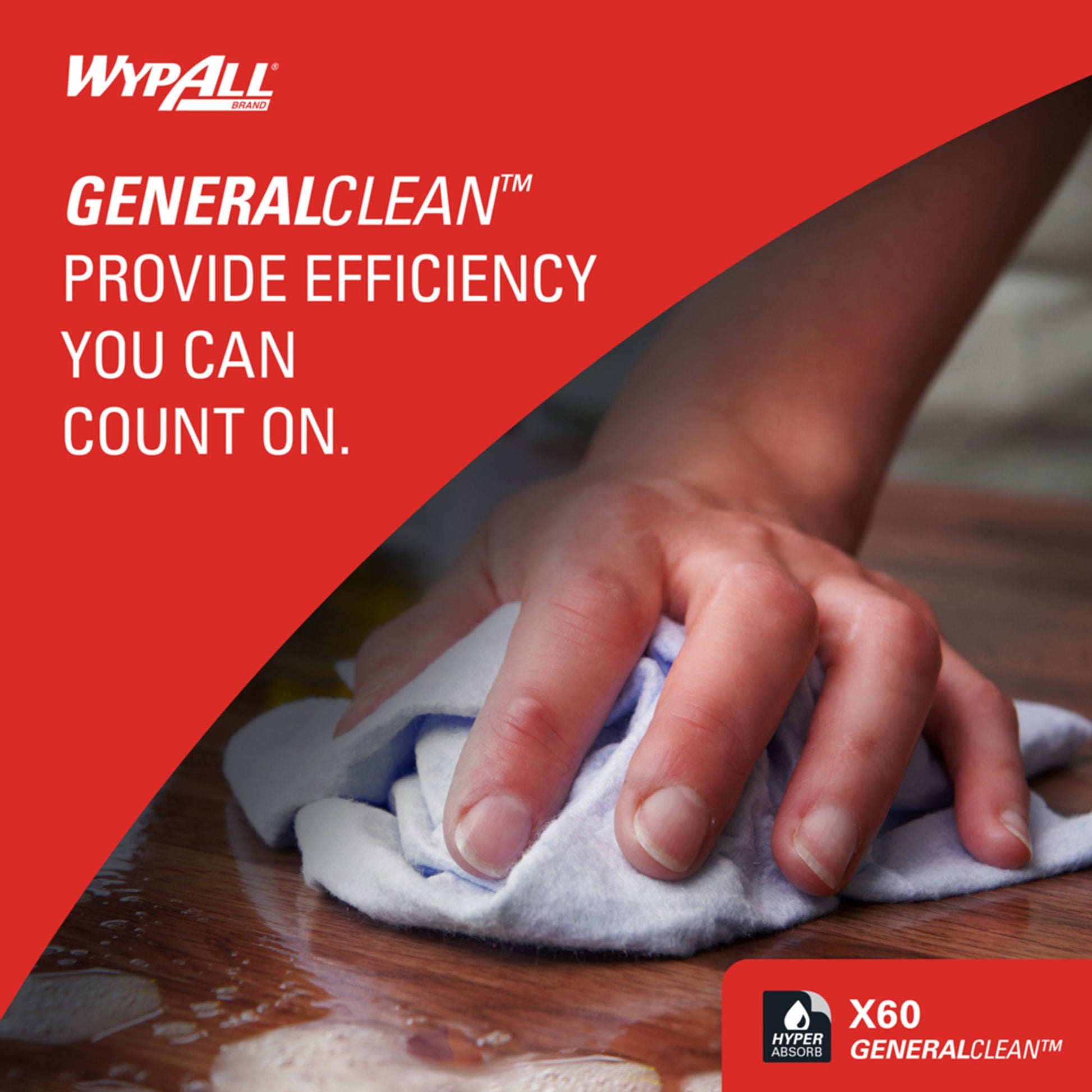 Multipurpose Task Wipe WypAll® GeneralClean™ X60 118 Count Dispenser Box 8 X 16 Inch NonSterile Disposable