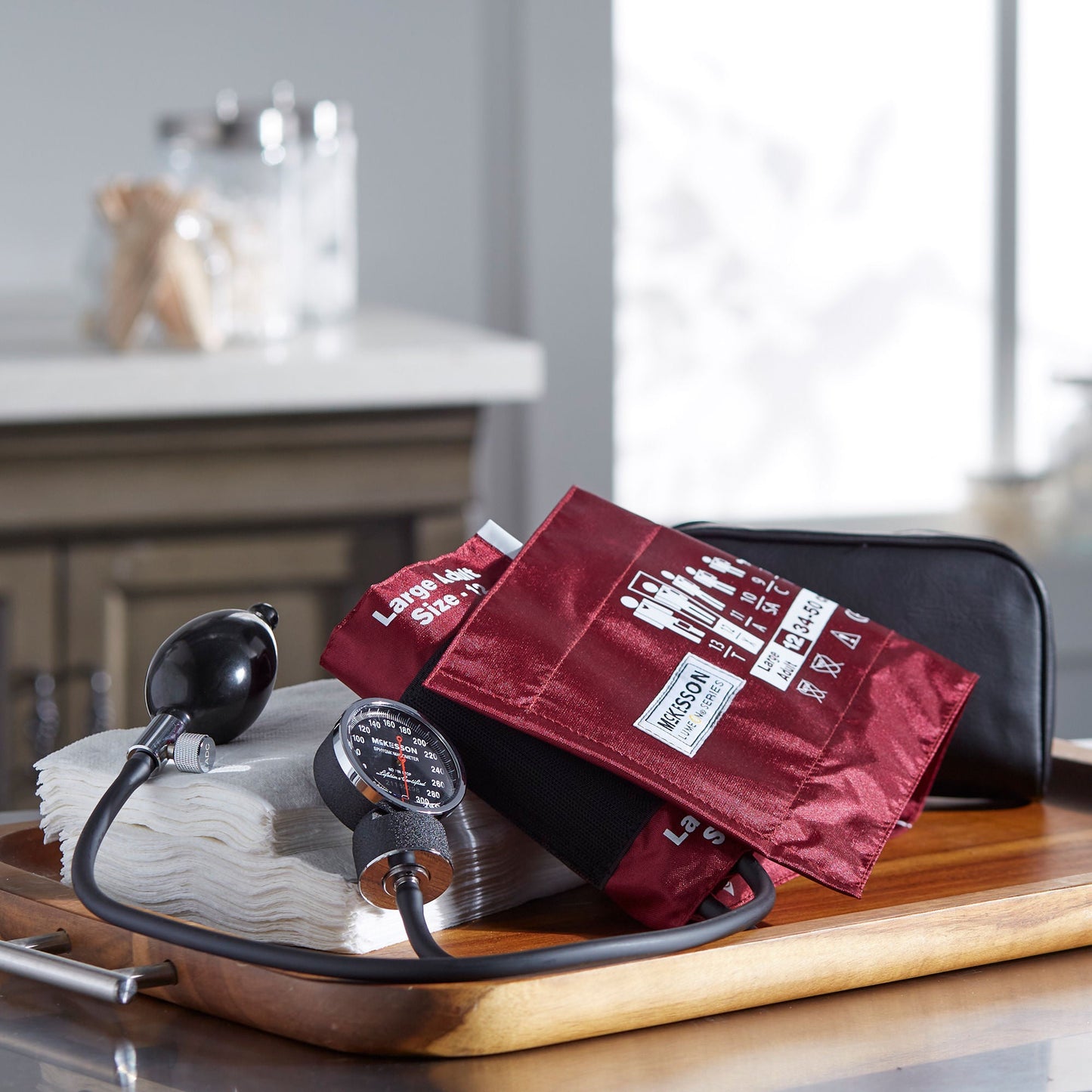 McKesson Lumeon Aneroid Sphygmomanometer with Large Cuff, 2-Tube, Pocket-Size