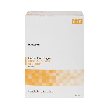 McKesson hook-and-loop closure Elastic Bandage, 6 Inch x 5 Yard