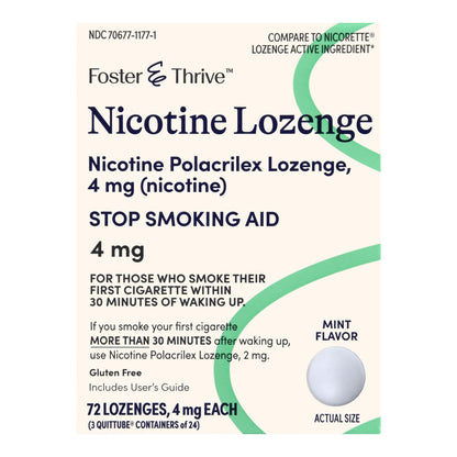 Foster & Thrive™ Nicotine Polacrilex 4 mg (Nicotine) Lozenges Mint