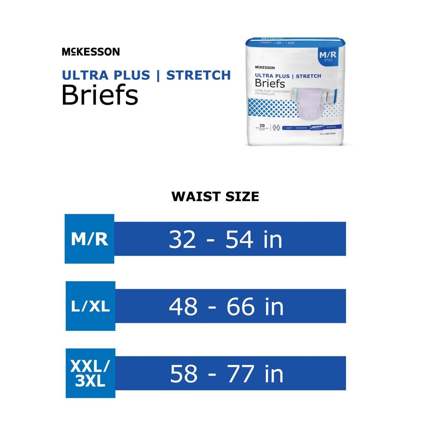McKesson Ultra Plus Stretch Heavy Absorbency Incontinence Brief, Large / X-Large