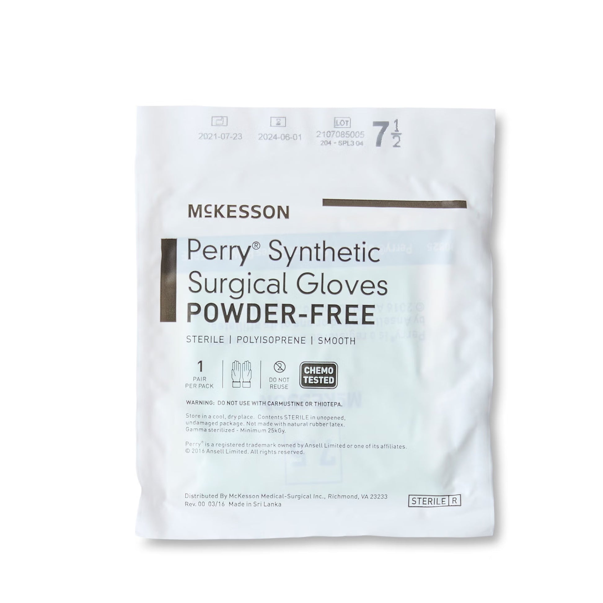 McKesson Perry® Performance Plus Polyisoprene Surgical Glove, Size 7.5, Green