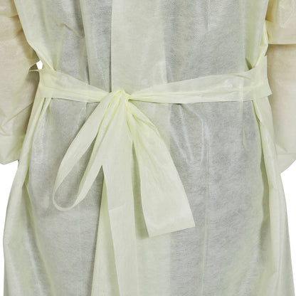 McKesson AAMI Level 2 Isolation Gown, Tie Neck Style, Extra Large, Yellow