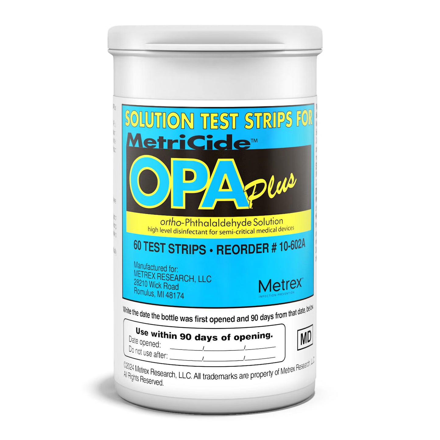 OPA Concentration Indicator MetriCide™ OPA Plus 60 Test Strips Single Use