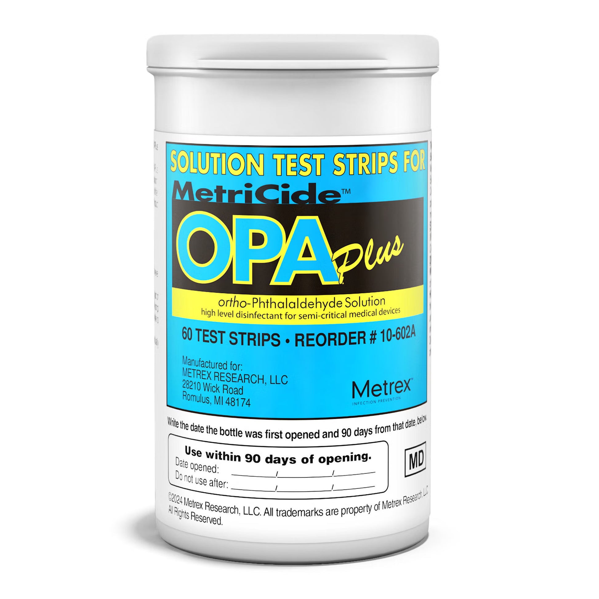 OPA Concentration Indicator MetriCide™ OPA Plus 60 Test Strips Single Use