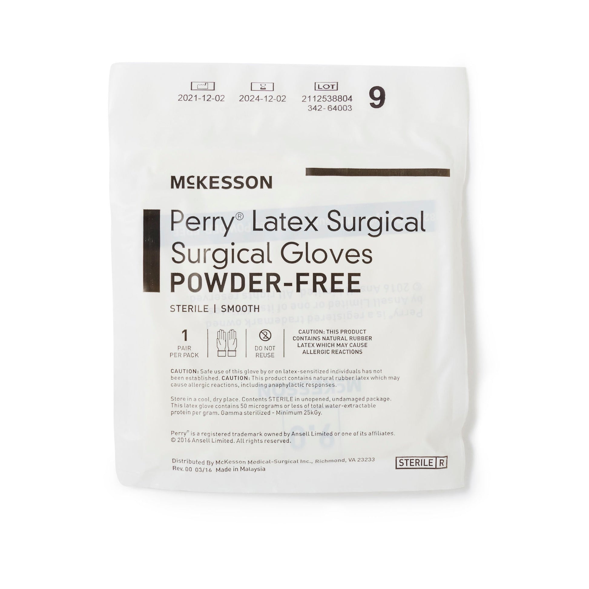 McKesson Perry® Performance Plus Surgical Glove, Size 9, Cream