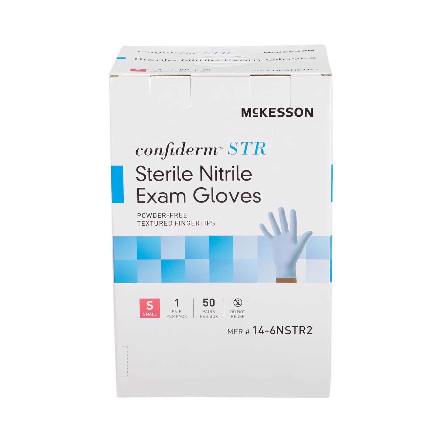 McKesson Confiderm® STR Nitrile Exam Glove, Small, Blue