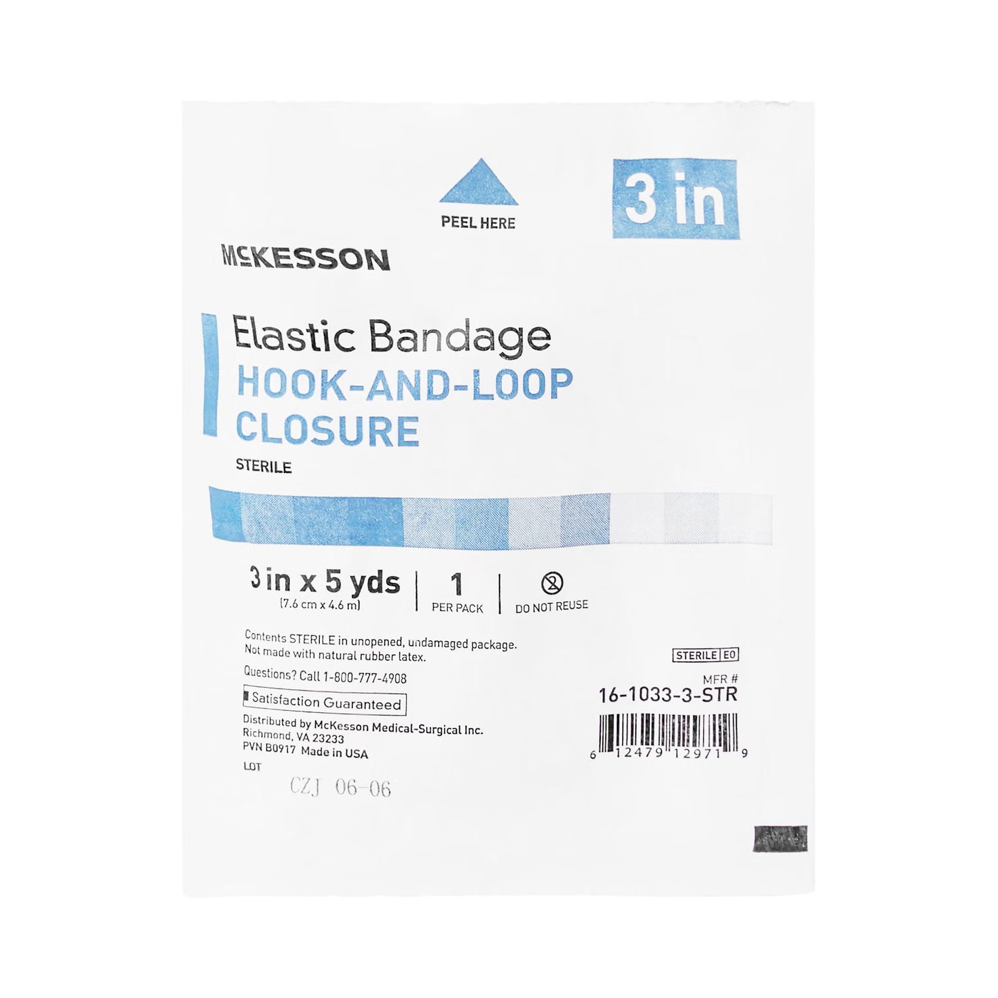 McKesson hook-and-loop closure Elastic Bandage, 3 Inch x 5 Yard