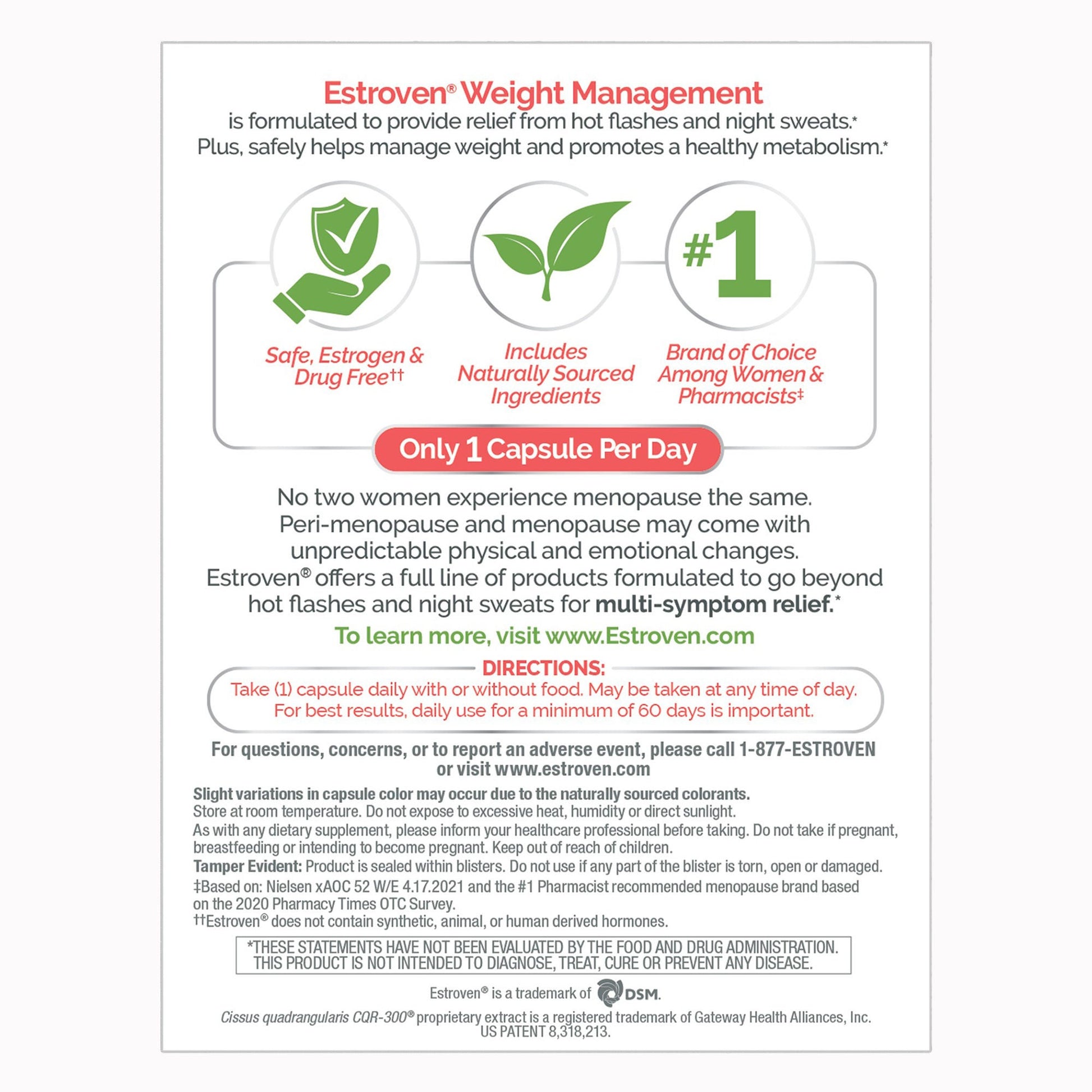 Estroven® Once Daily Menopause Relief Weight Management Capsules