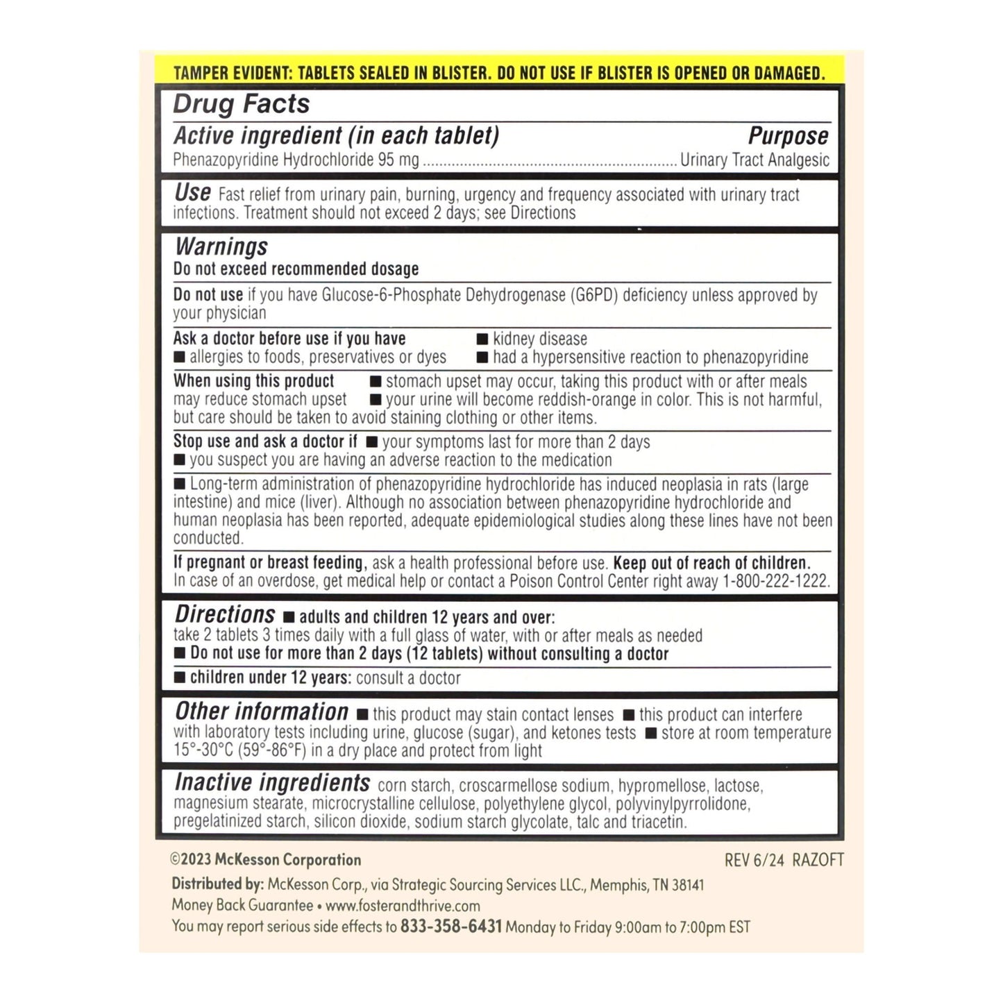 Foster & Thrive™ Phenazopyridine HCl Urinary Tract Analgesic