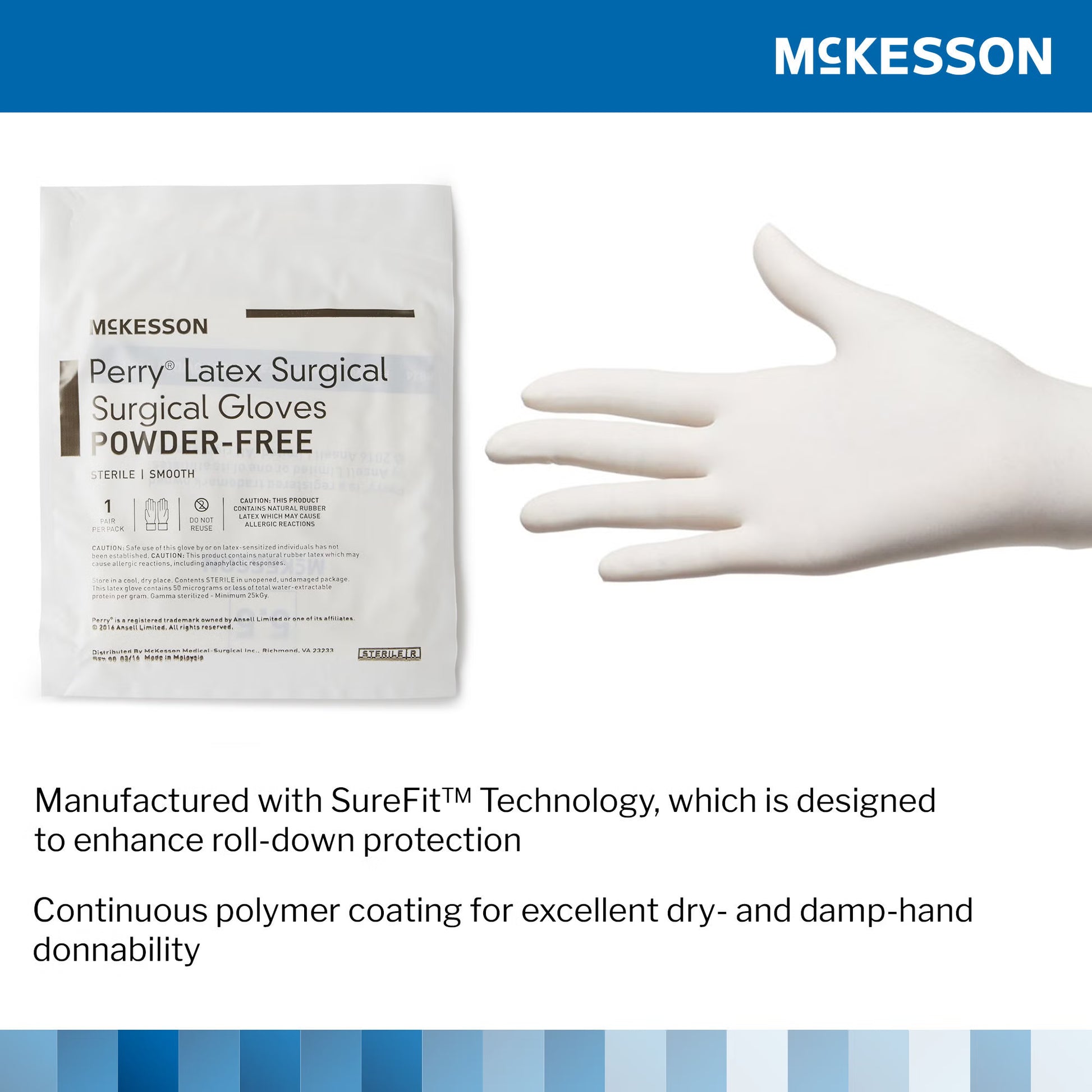 McKesson Perry® Performance Plus Surgical Glove, Size 7.5, Cream