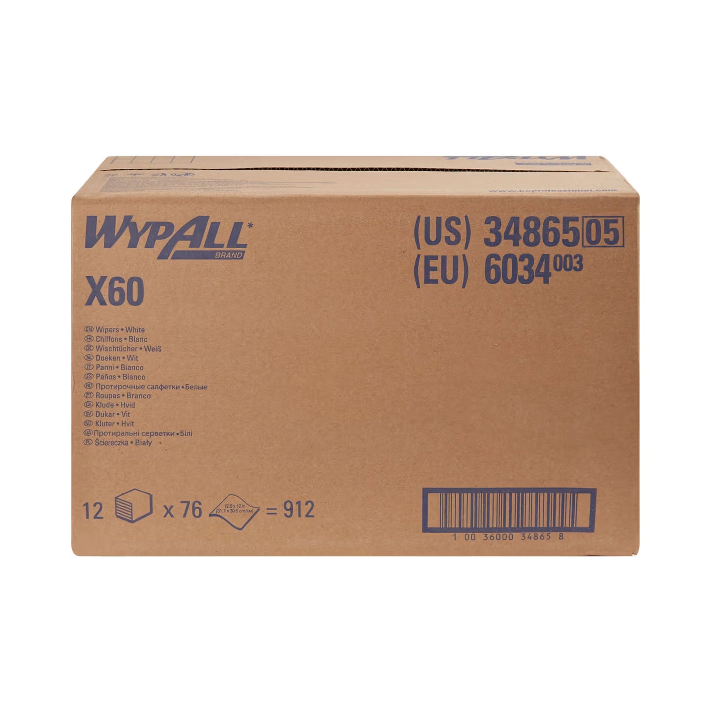 WypAll® X60 Task Wipe, Quarter Fold