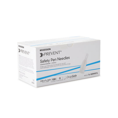 McKesson Prevent® Safety Insulin Pen Needle, 31 Gauge, 8 mm Length