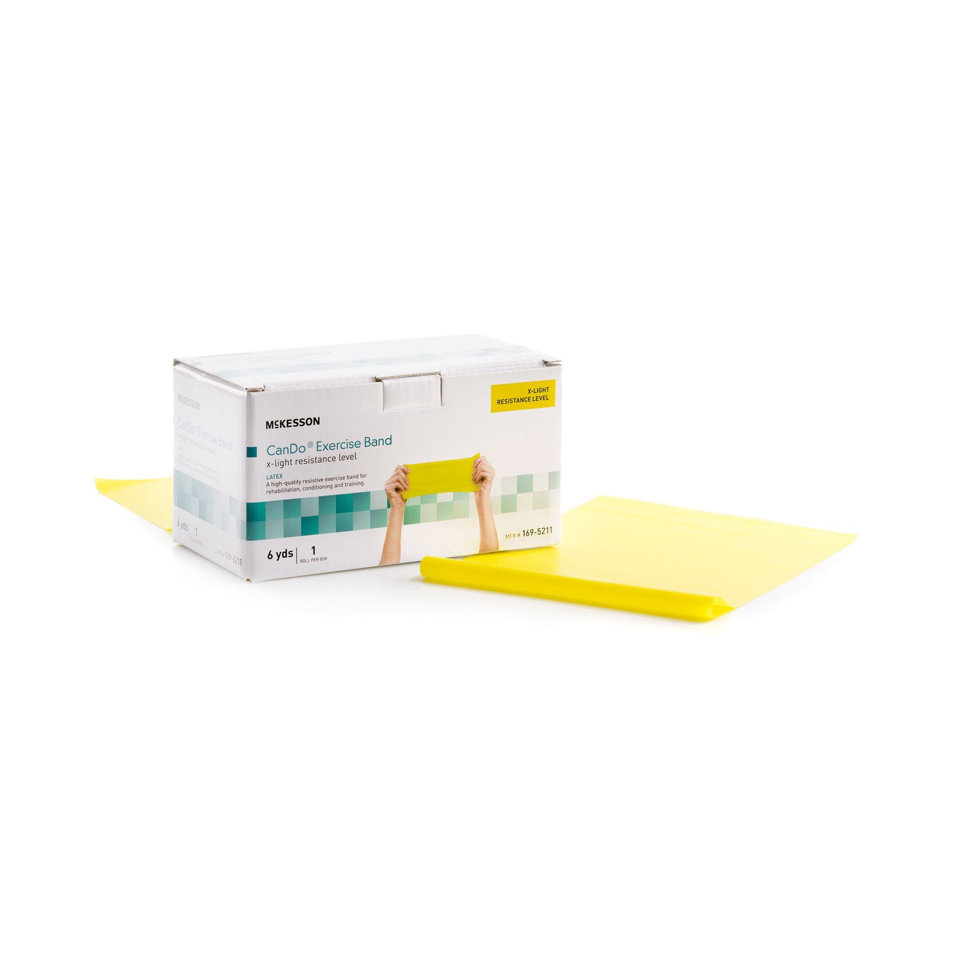 McKesson Exercise Resistance Band, Yellow, 5" x 6 Yard, Extra-Light Resistance