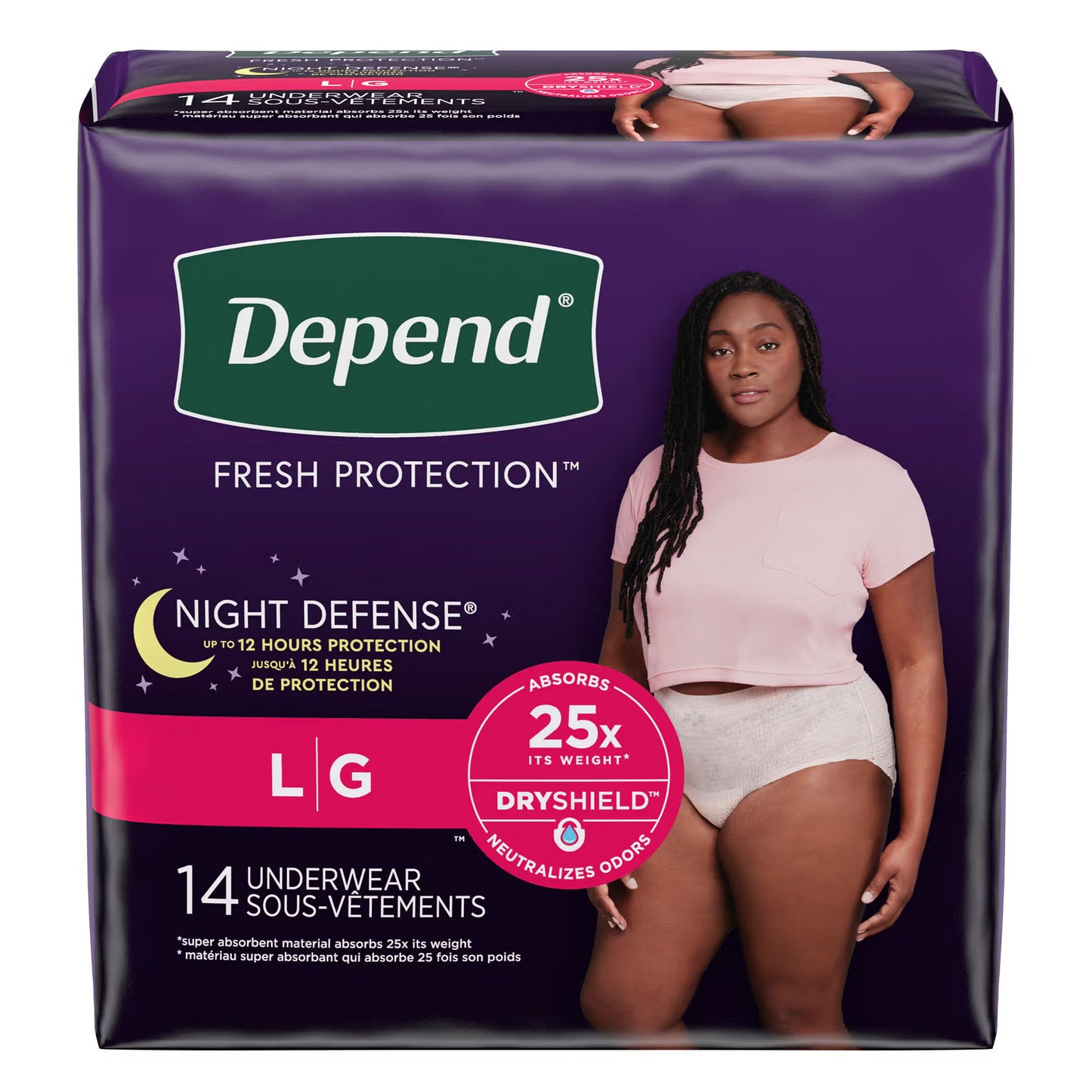 Depend® Night Defense® Women's Absorbent Underwear, Large