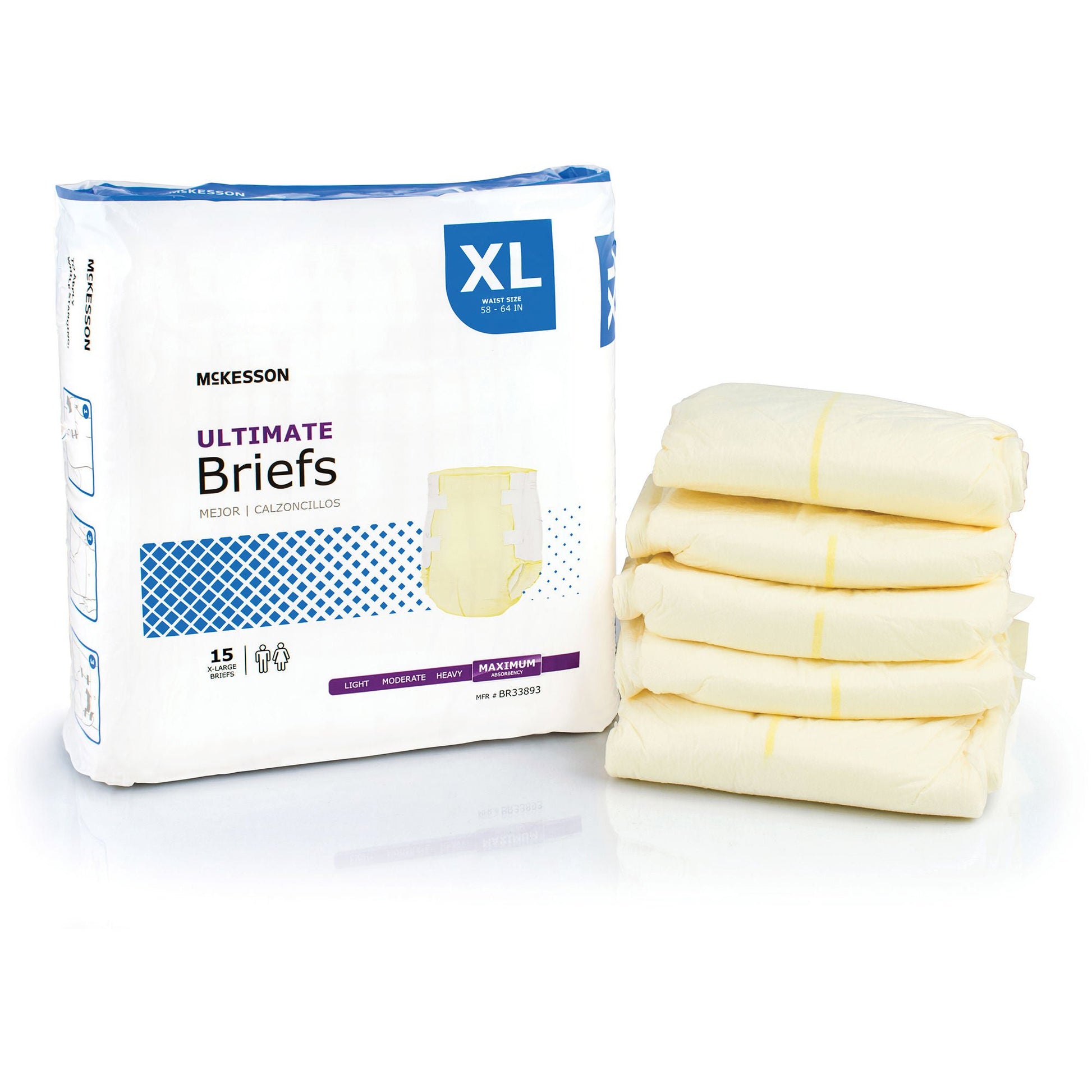 McKesson Ultimate Heavy Absorbency Incontinence Brief, Extra Large