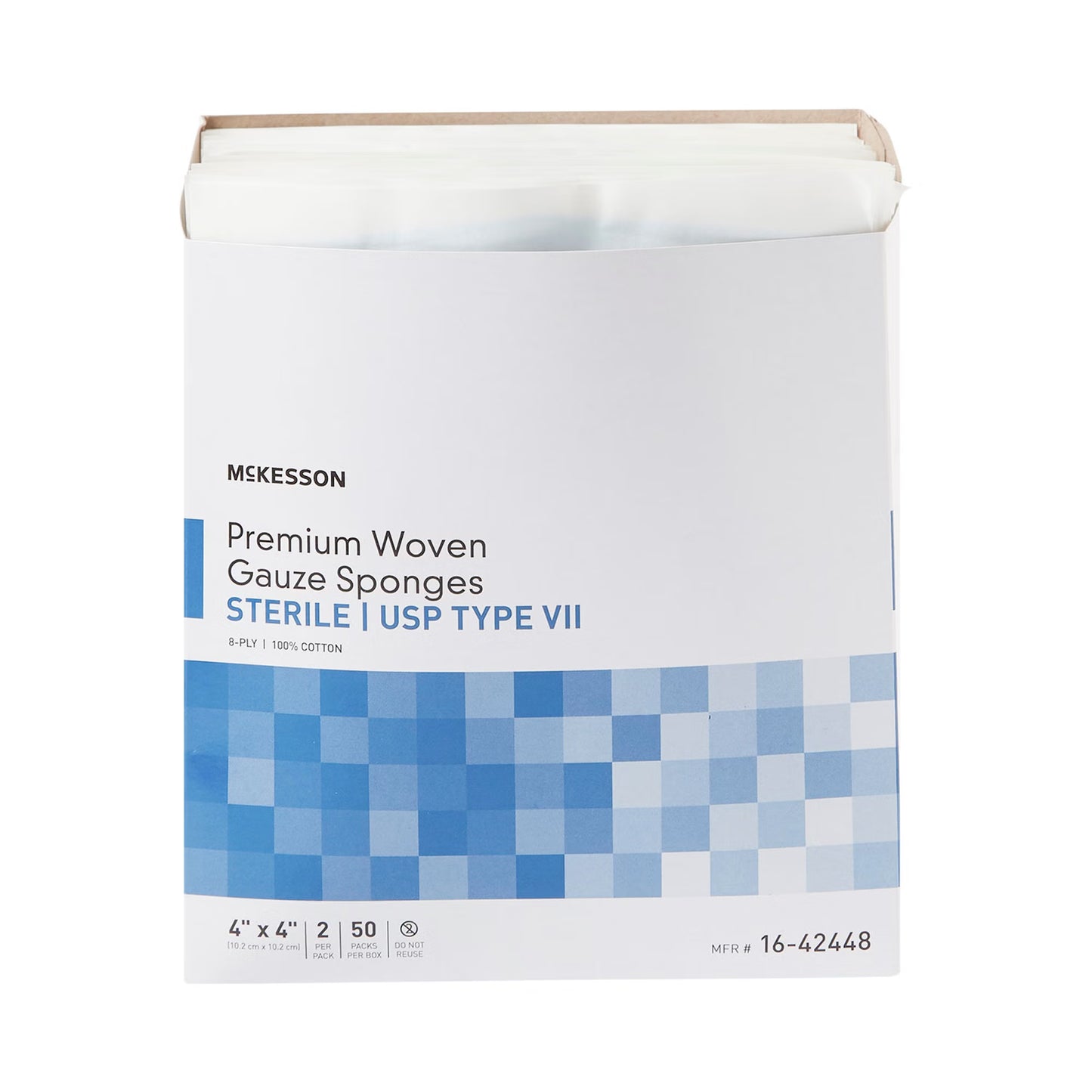 McKesson Sterile USP Type VII Gauze Sponge, 4 x 4 Inch, Eight Ply