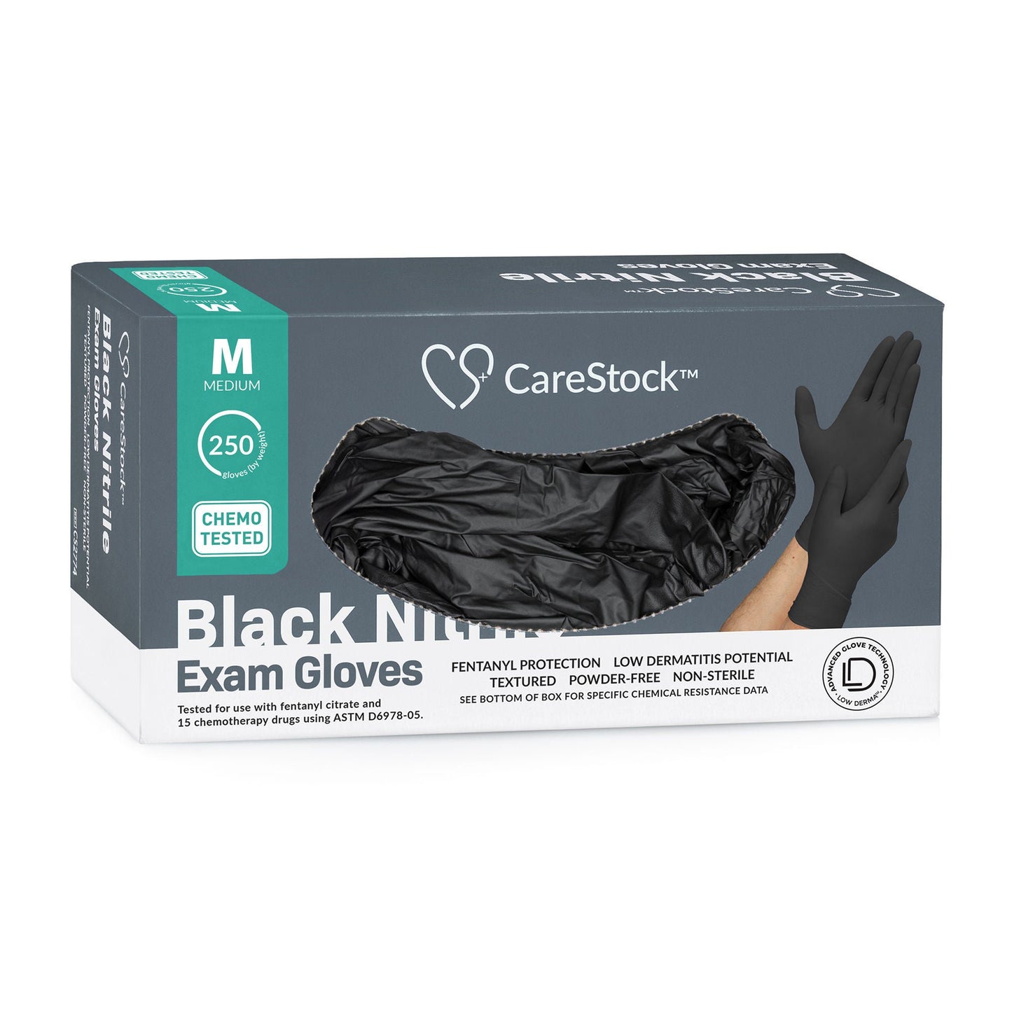 CareStock™ Nitrile Exam Glove, Medium, Black