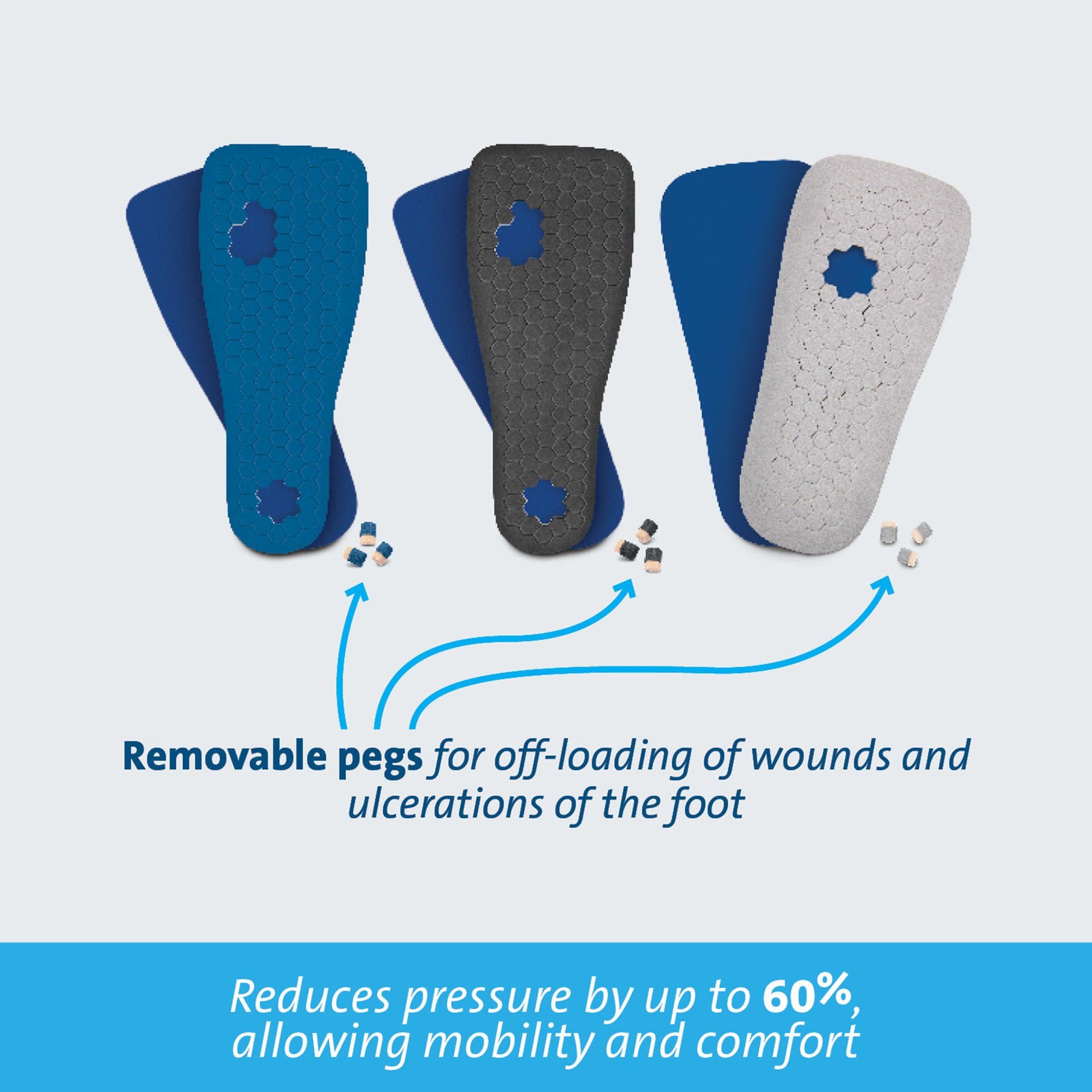 Darco International PegAssist™ Insole, Men's, Extra Large, Blue