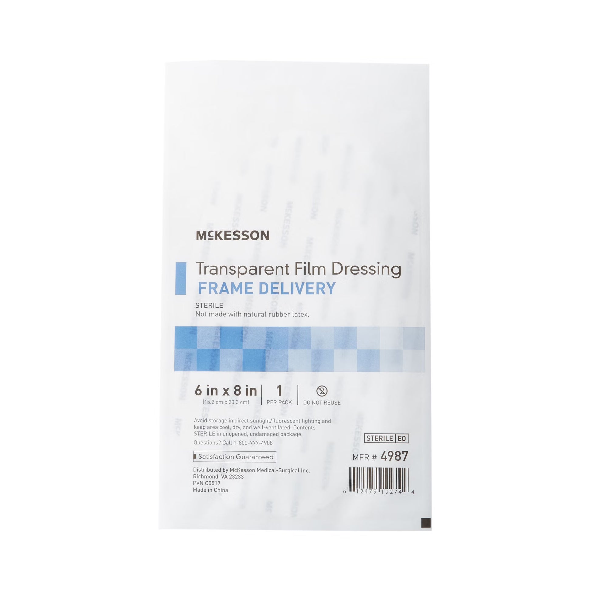 McKesson Octagonal Dressing with Frame-Style Delivery, 6 x 8 Inch, Transparent