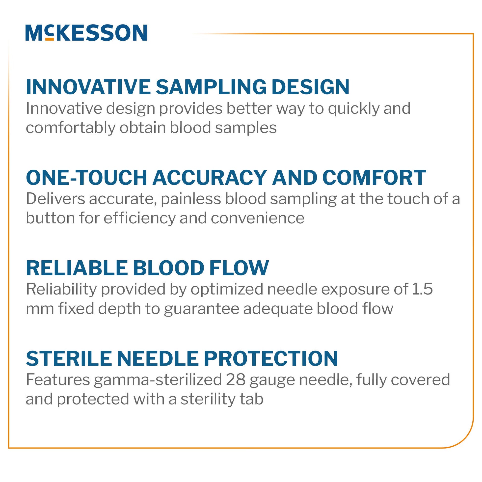 McKesson Push Button Safety Lancet, 28 Gauge