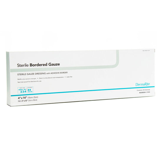 DermaRite® Sterile Gauze Adhesive Dressing, 4 x 14 inch