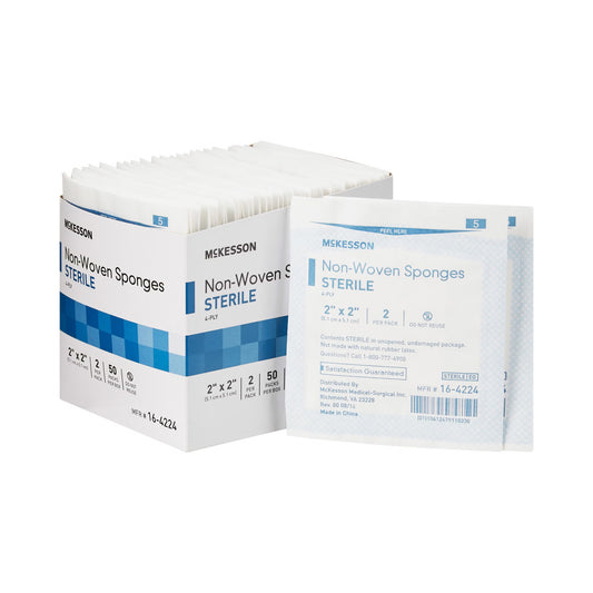 McKesson Sterile Nonwoven Sponge, 2 x 2 Inch, Four Ply