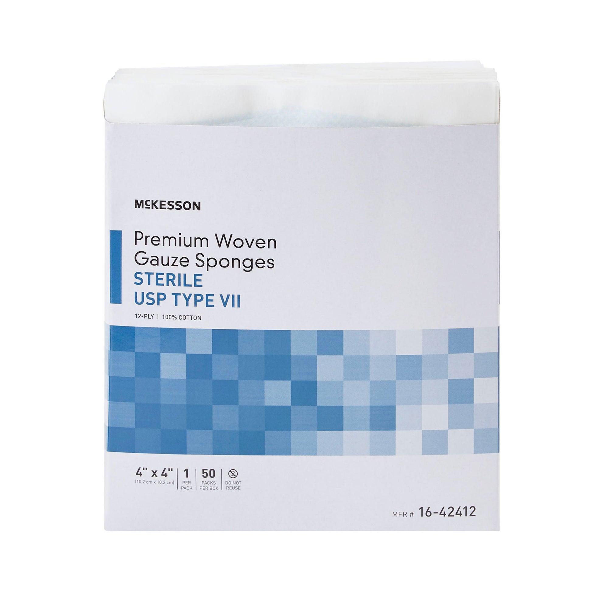 McKesson Sterile USP Type VII Gauze Sponge, 4 x 4 Inch, 12-Ply
