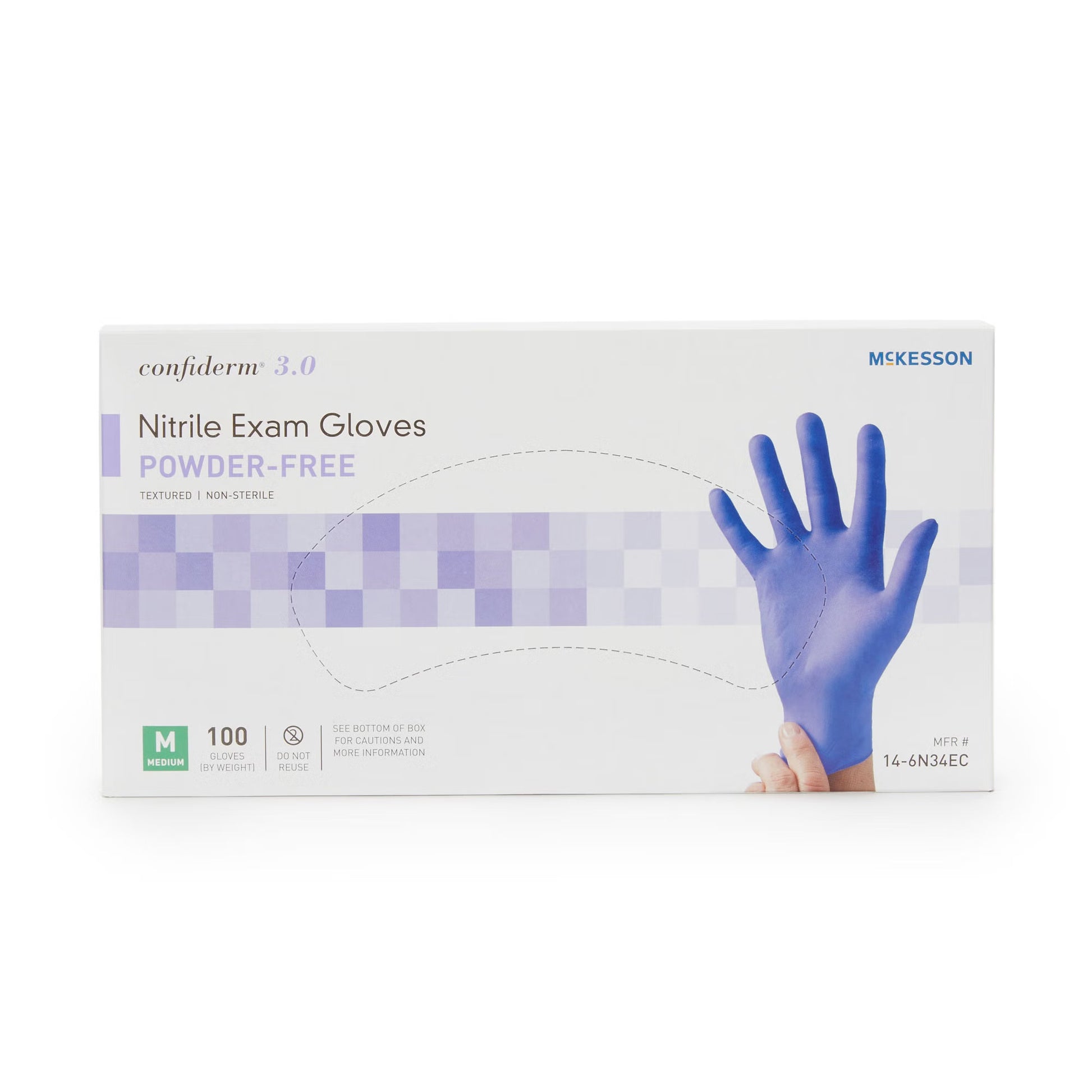 McKesson Confiderm® 3.0 Nitrile Exam Glove, Medium, Blue