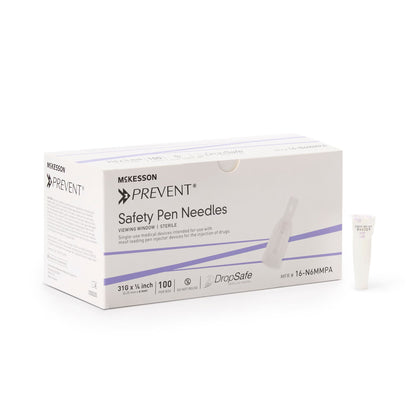 McKesson Prevent® Safety Insulin Pen Needle, 31 Gauge, 6 mm Length
