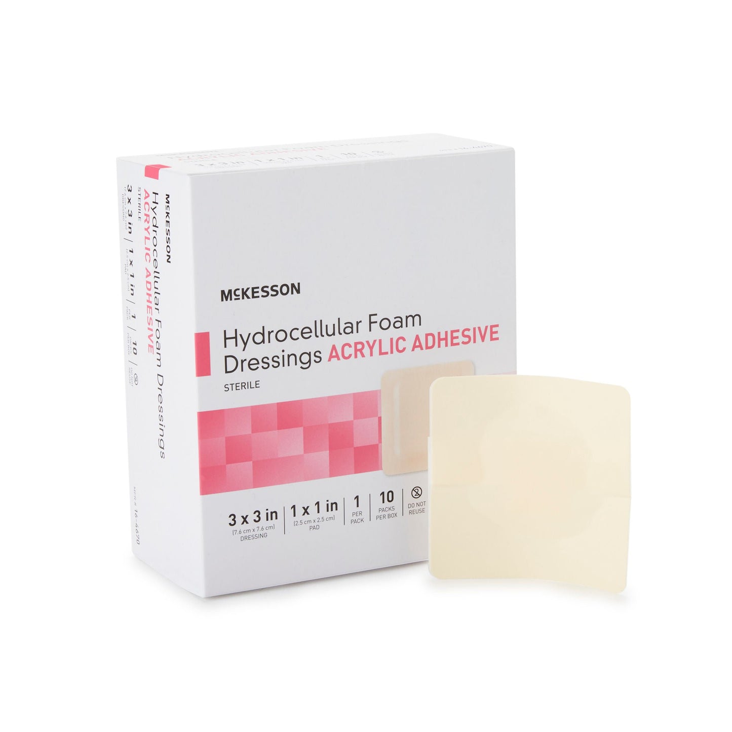 McKesson Adhesive Foam Dressing with Border, 3 x 3 Inch