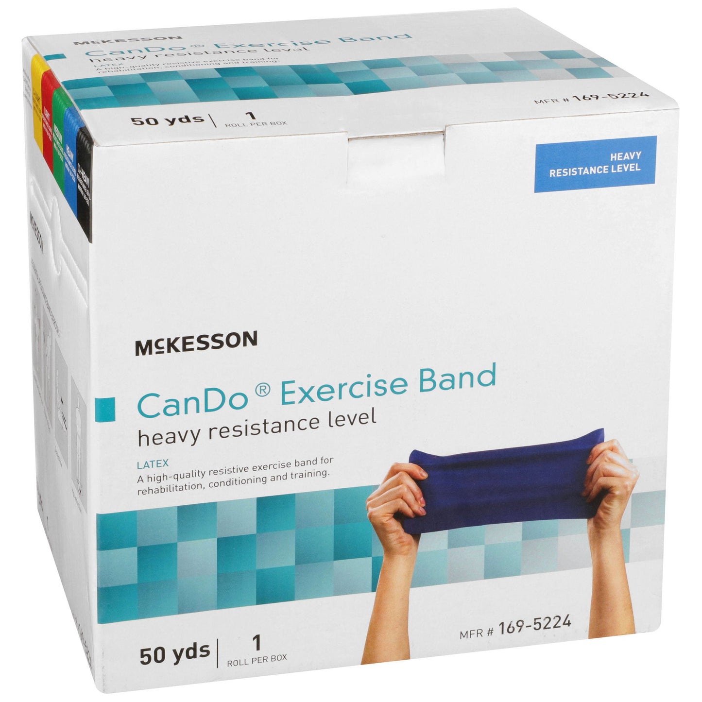 McKesson Exercise Resistance Band, Blue, 5 Inch x 50 Yard, Heavy Resistance