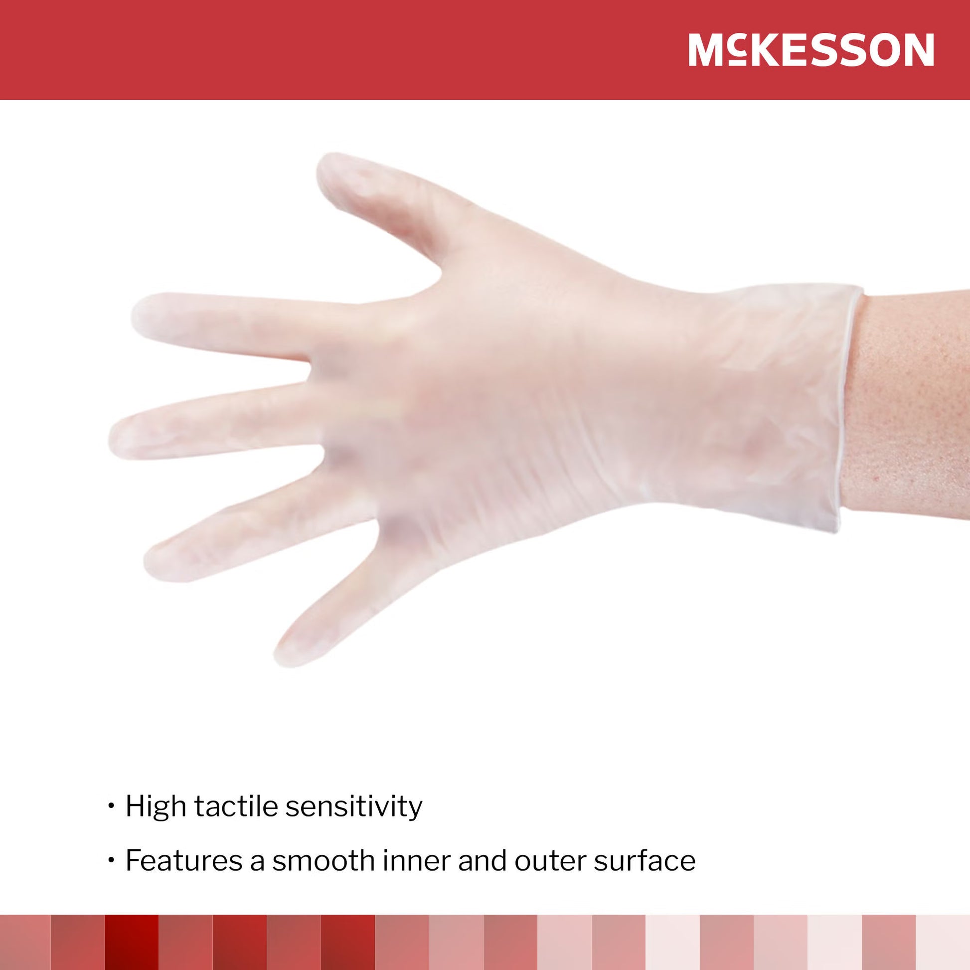 McKesson Vinyl Exam Glove, Medium, Clear