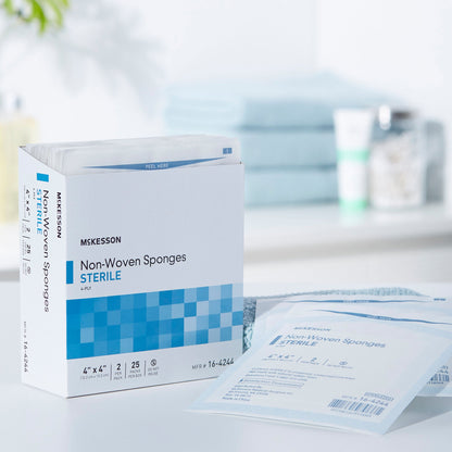 McKesson Sterile Nonwoven Sponge, 4 x 4 Inch, Four Ply
