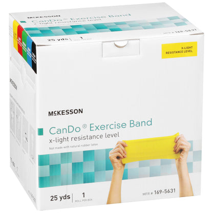 McKesson Exercise Resistance Band, Yellow, 5" x 25 Yard, Extra-Light Resistance