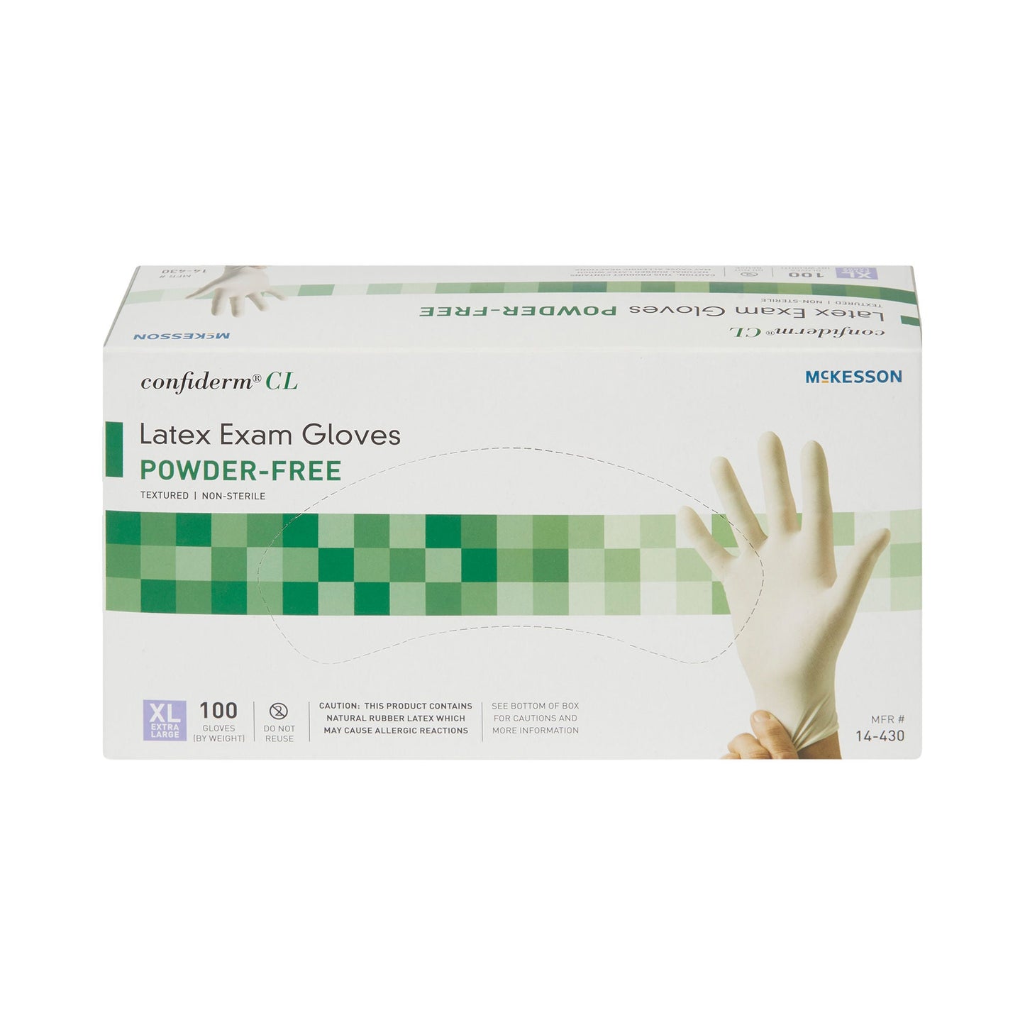 McKesson Confiderm® CL Latex Exam Glove, Extra Large, Ivory