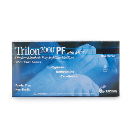 Trilon 2000® PF with MC3® Stretch Vinyl Exam Glove, Large, Ivory