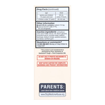 Foster & Thrive™ Adult Tussin DM Liquid, Raspberry Flavor