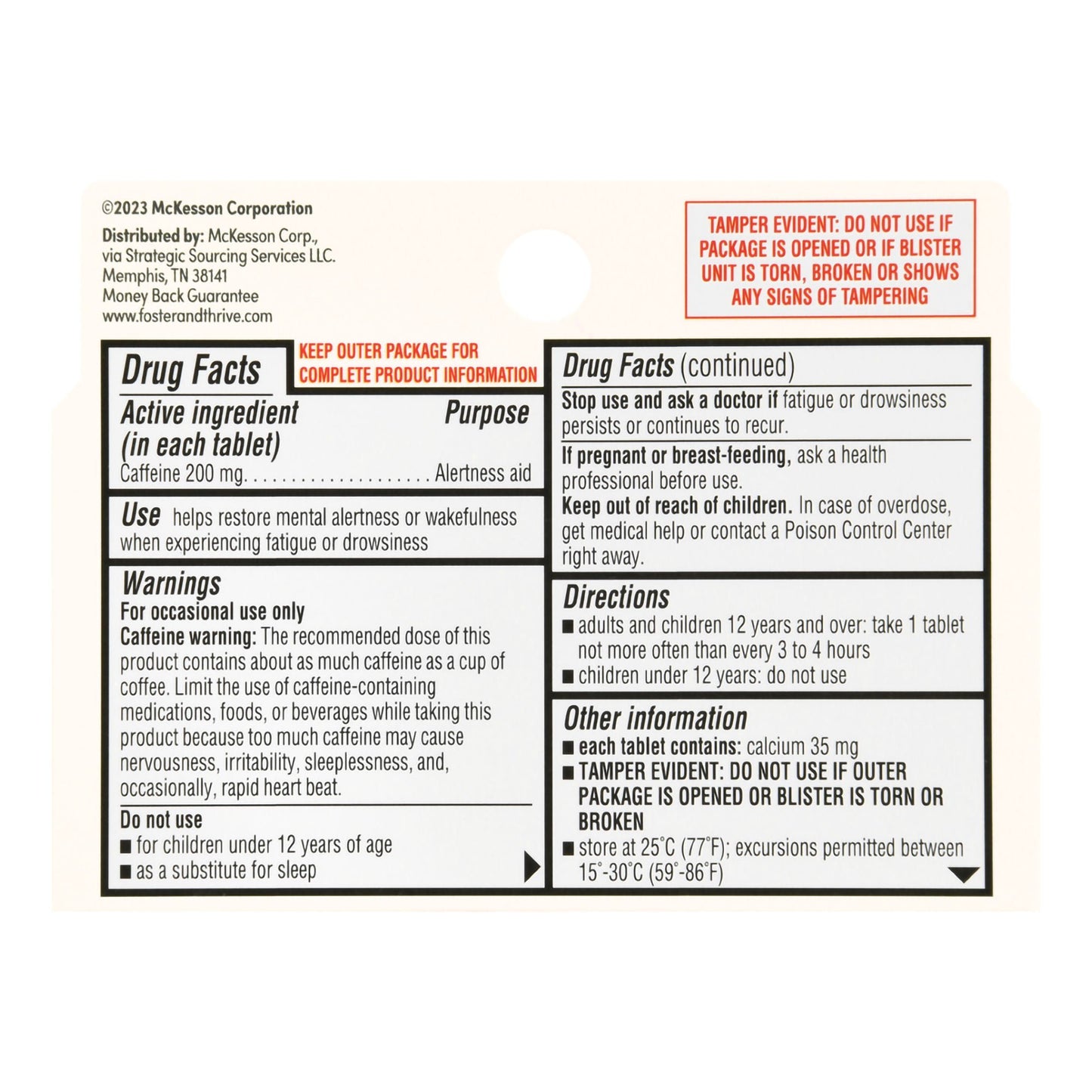 Foster & Thrive™ Stay Awake Caffeine 200 mg Tablets