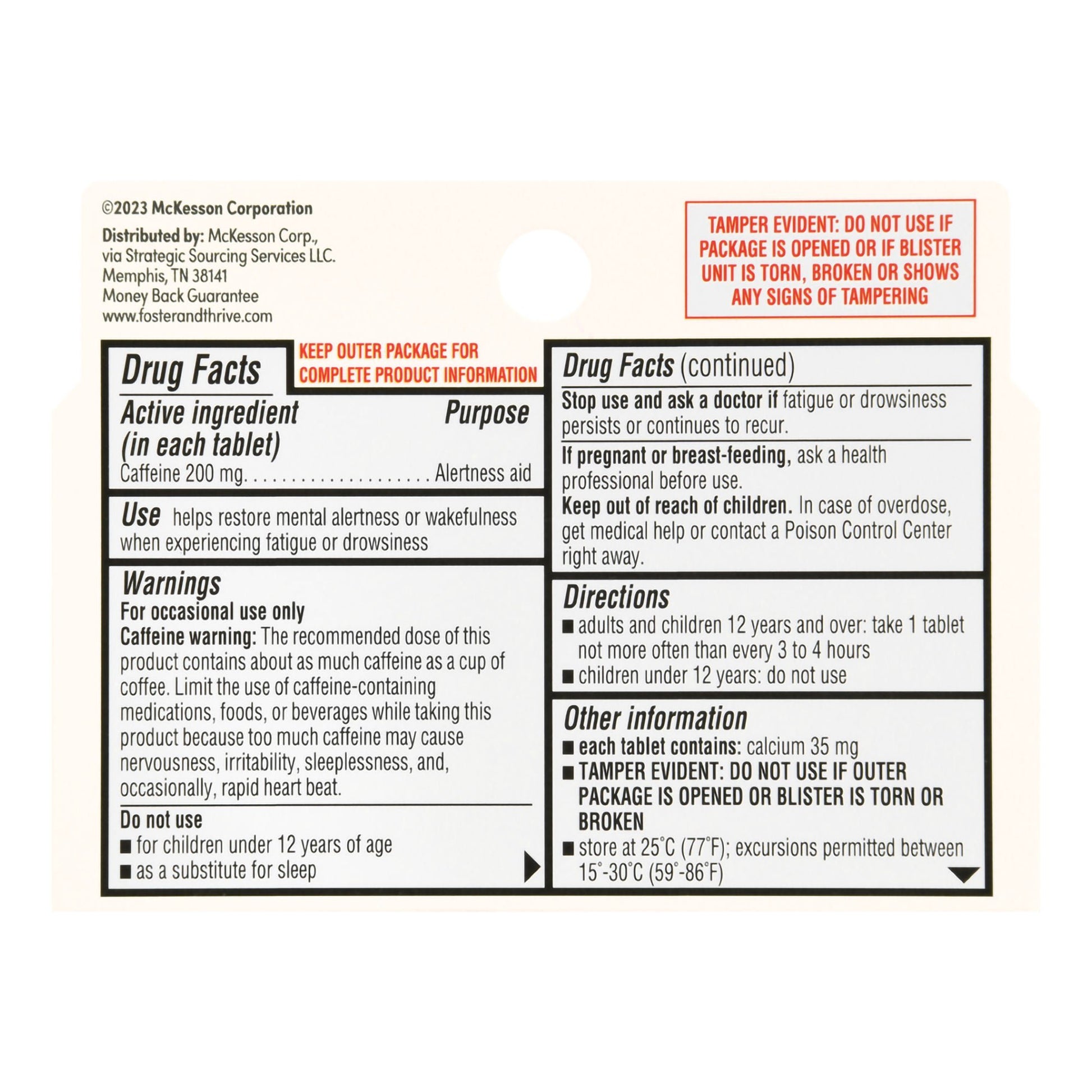 Foster & Thrive™ Stay Awake Caffeine 200 mg Tablets