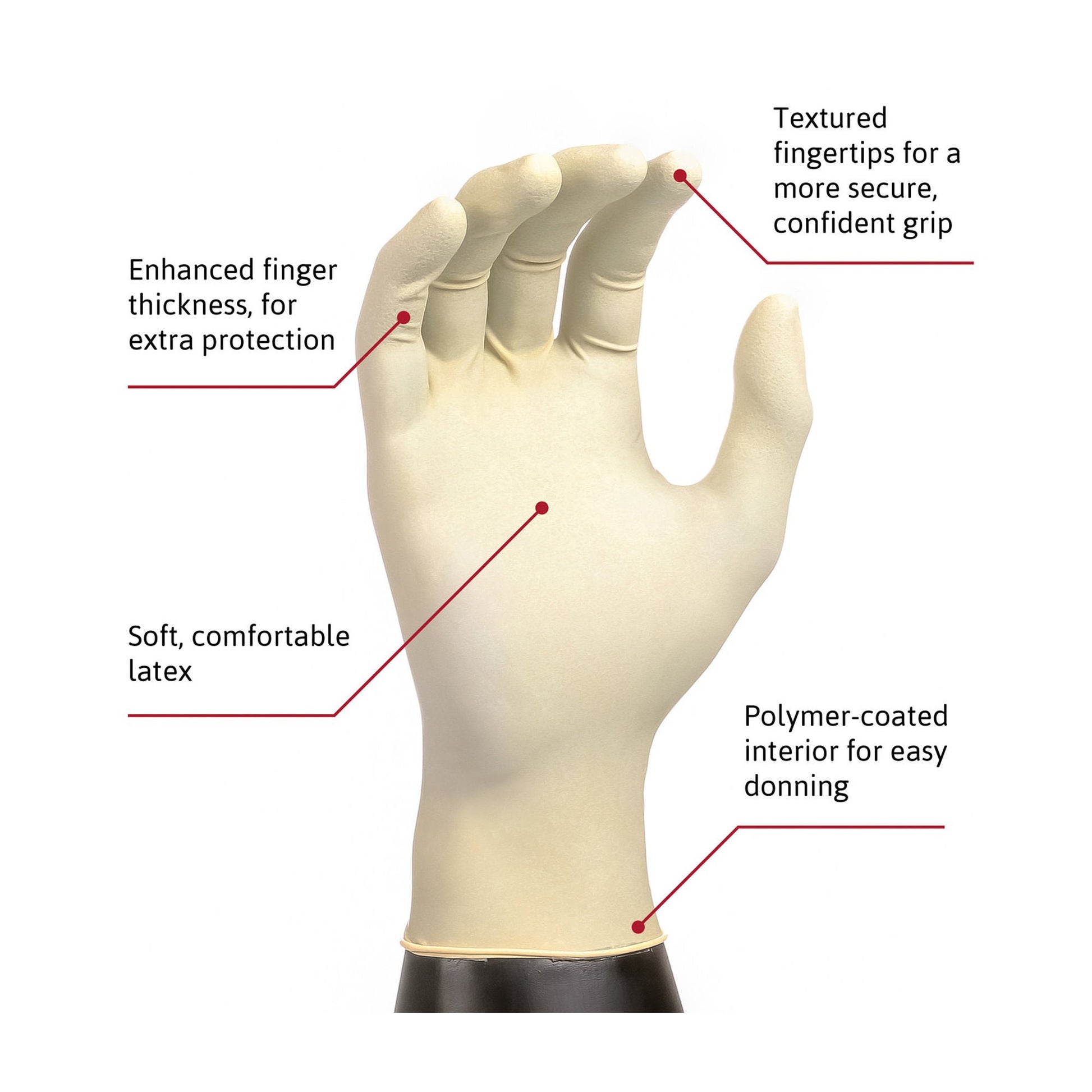 Diamond Grip™ Latex Exam Glove, Large, White