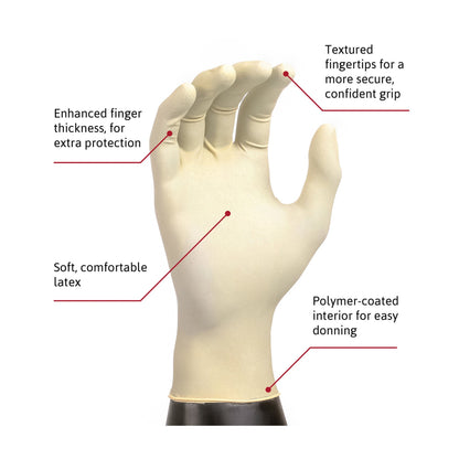 Diamond Grip™ Latex Exam Glove, Large, White
