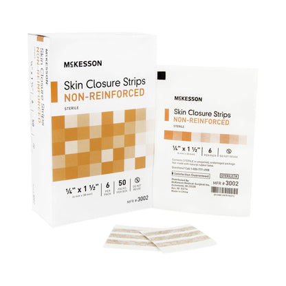 McKesson Nonreinforced Skin Closure Strip, 1/4 x 1-1/2 Inch