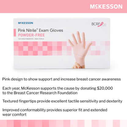 McKesson Pink Nitrile® Nitrile Exam Glove, Large, Pink